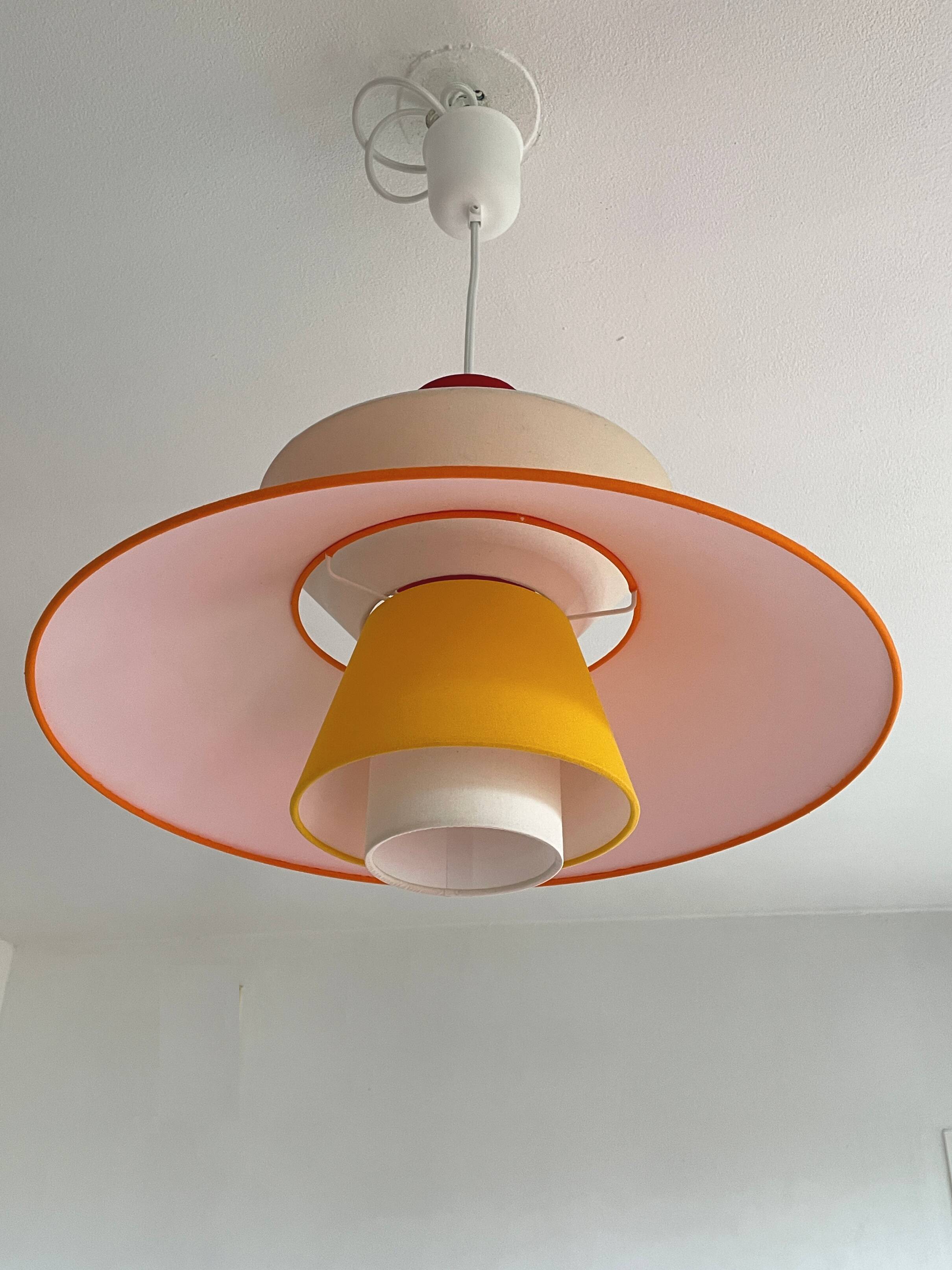 Suspension lamp the 5biose - minimalist design in fabric