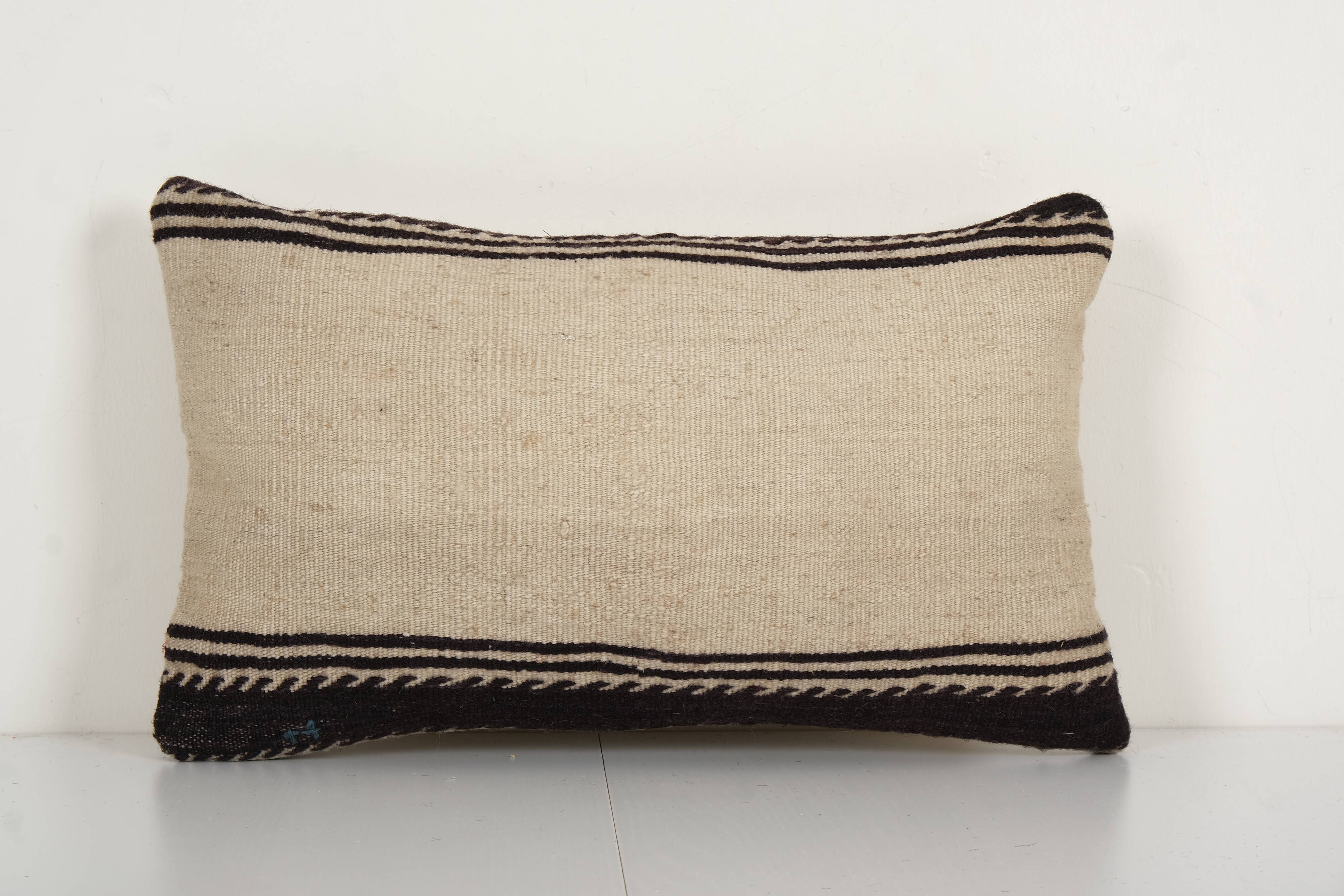 Natural Kilim Pillow, Handwoven Turkish Kilim Pillow, Floor Cushion Cover, Decorative Throw Pillow