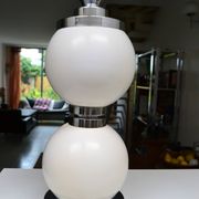 Delmas lamp base in white metal and chrome from the 70s