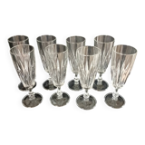 8 antique champagne flutes