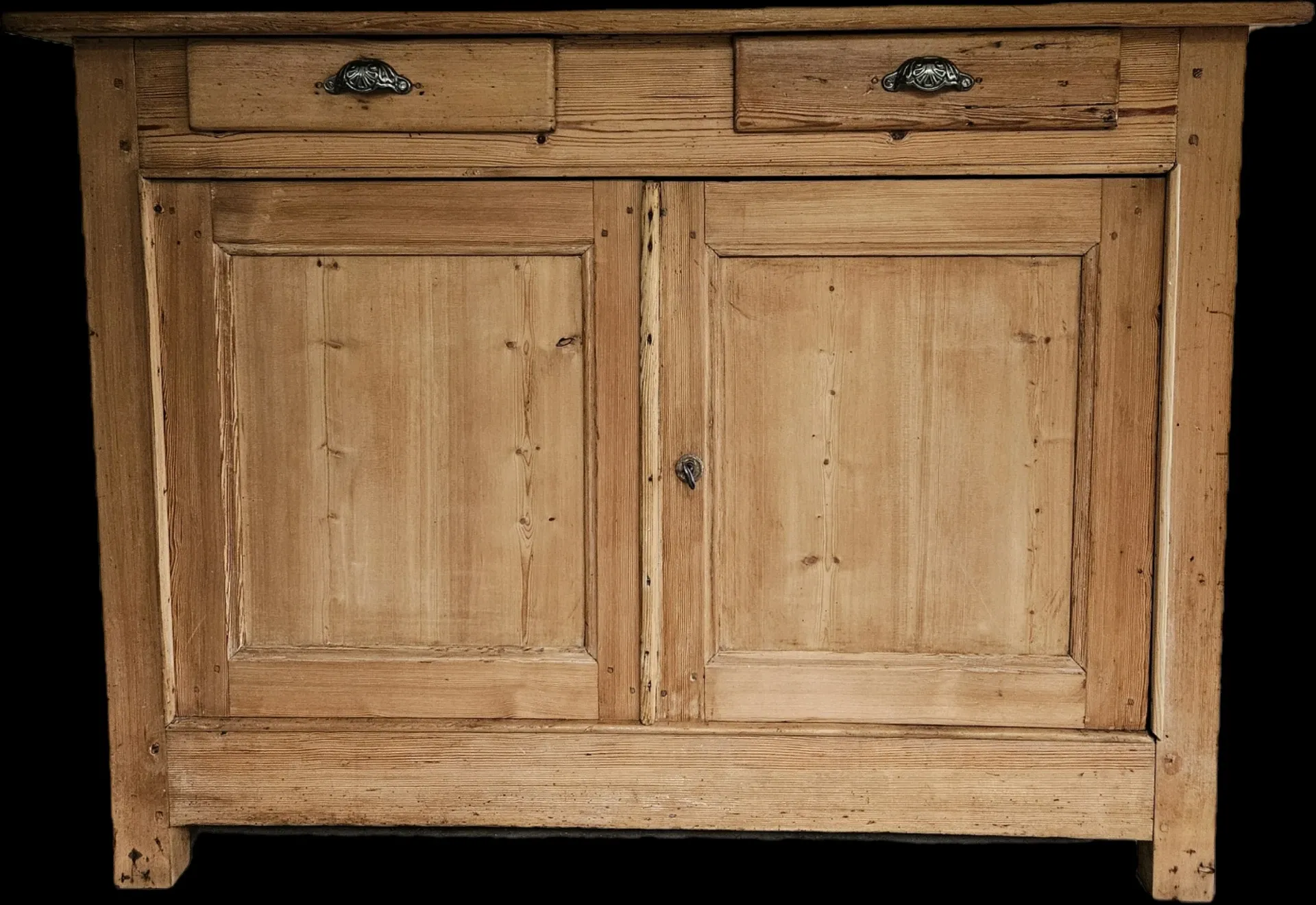 Very buffet just old solid raw pine wood.