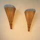 Pair of wicker wall lights, France 1980