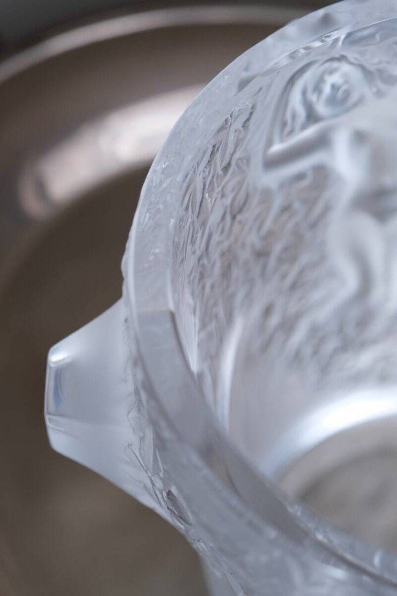 Champagne Bucket “Ganymede” Crystal Vase by Lalique, 20th Century
