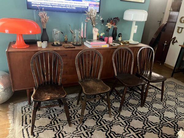 Série de 4 chaises Windsor