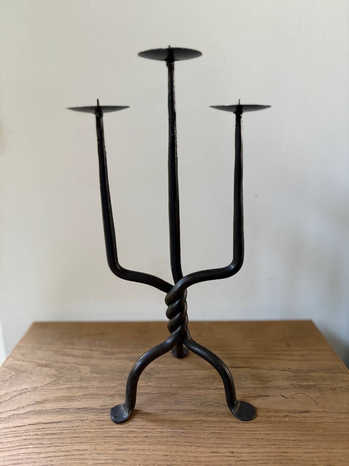 Antique wrought iron candlestick