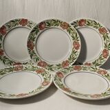 Set of 5 dessert plates Moulin des Loups - model Yvette