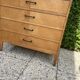 Commode vintage 4 tiroirs chêne clair 1960