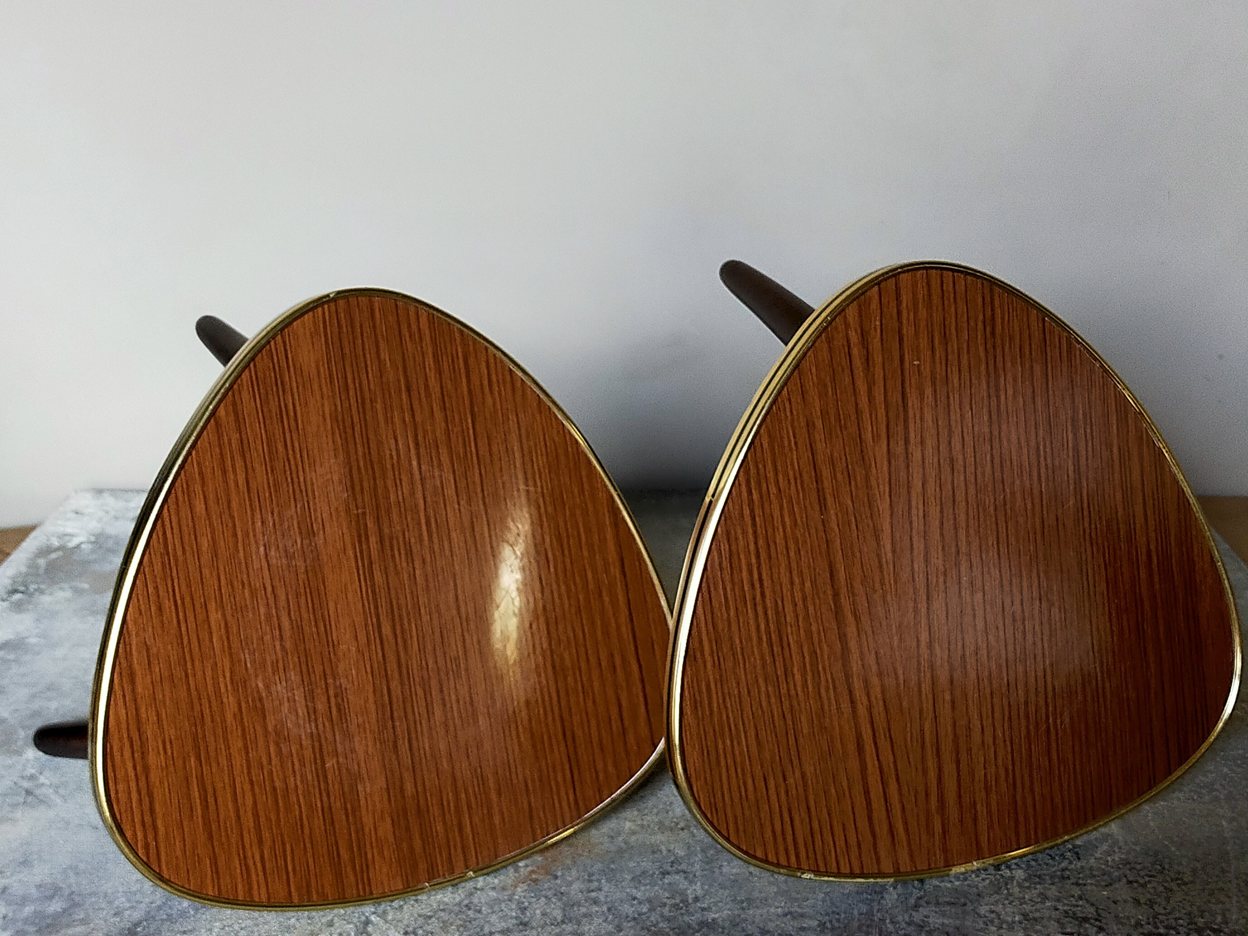 Pair of mini-seeded tripods 50s plant holder