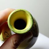 Small ceramic vase signed Henri Siffre Montpellier, bird decoration, 1950s-60s.