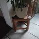 Tabouret en rotin brûlé années 60