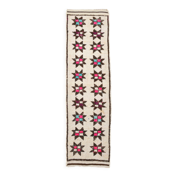 3x10 beige & brown vintage runner rug
