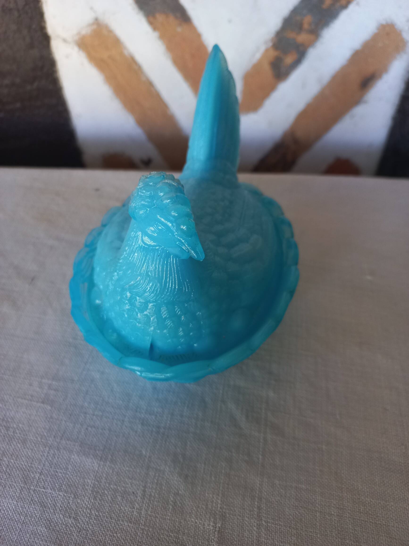 Blue opaline hen candy box