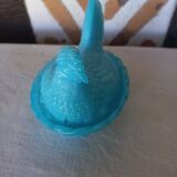 Blue opaline hen candy box