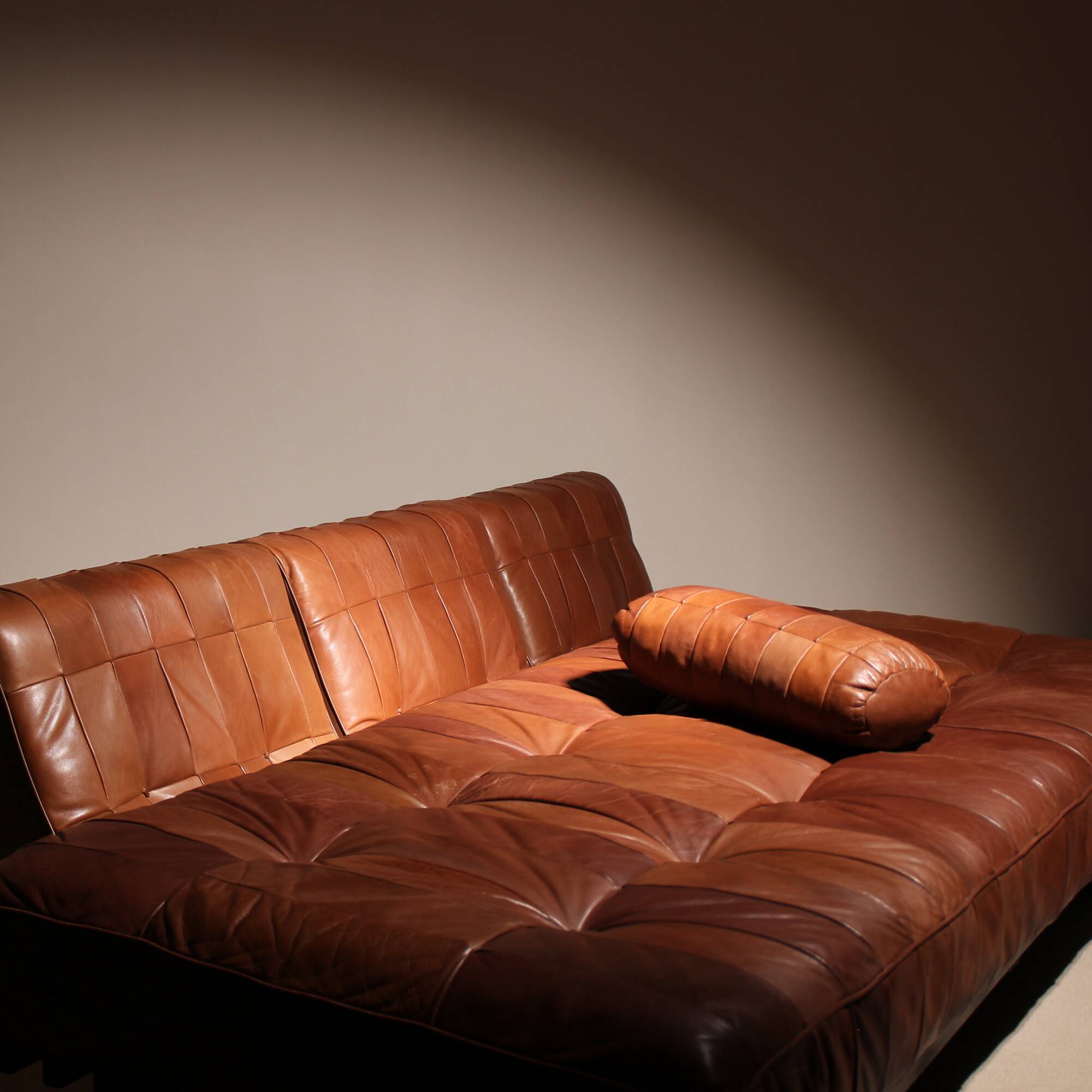 Daybed ‚DS-80‘ in Cognac Patchwork Leather by De Sede | Switzerland 1970s