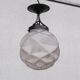 Geometric French Glass and Iron Pendant Light