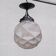 Geometric French Glass and Iron Pendant Light