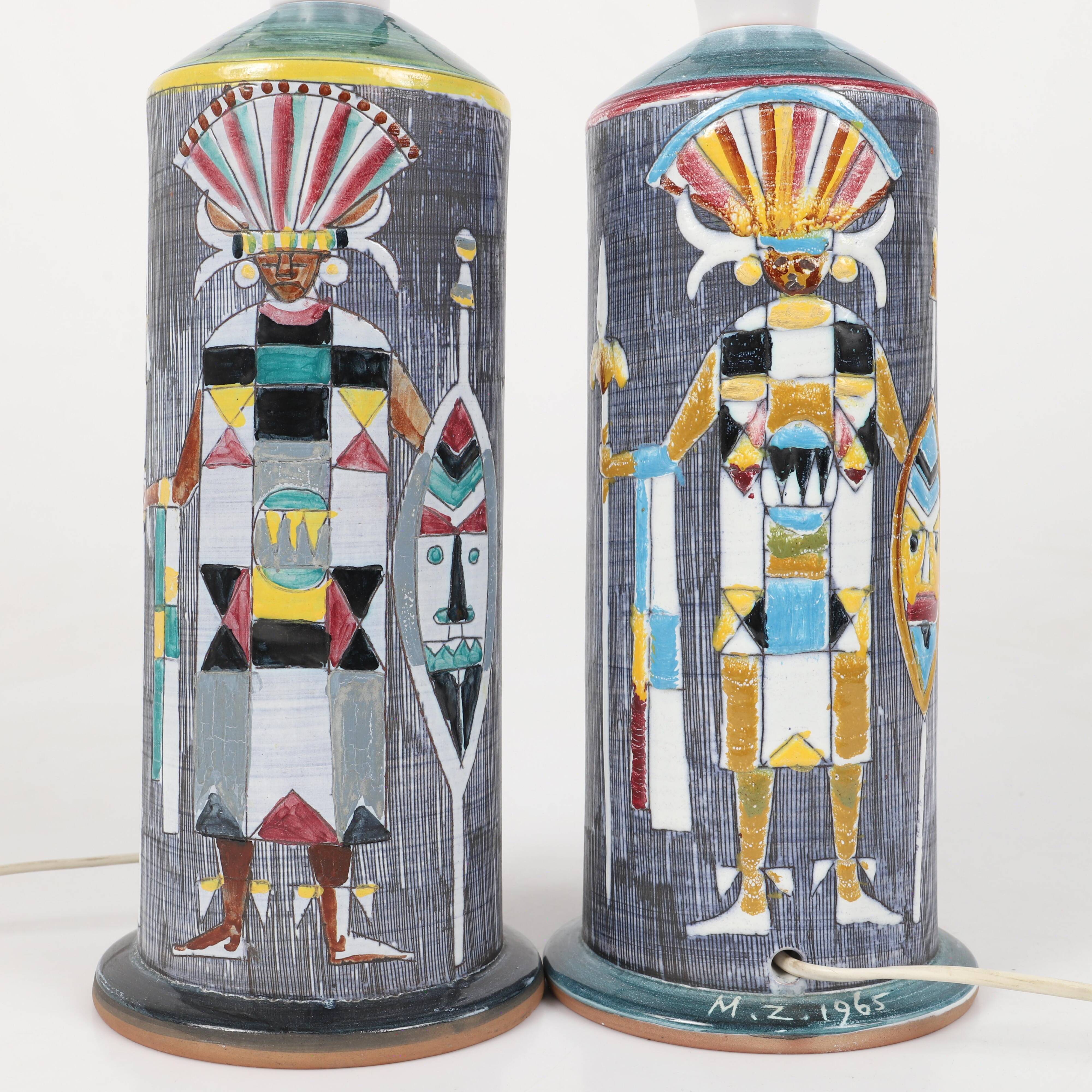 Unique lamps by Marian Zawadski Tilgmans Sweden 1965 signed