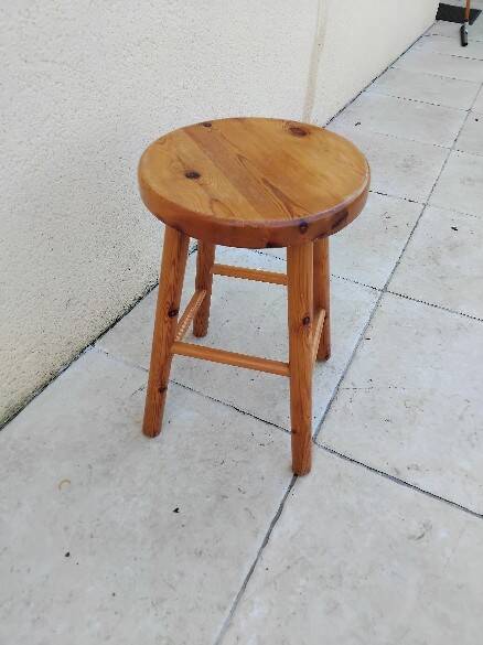 Vintage pine low stool