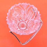 1970s Ice bucket, cut crystal with geometric design