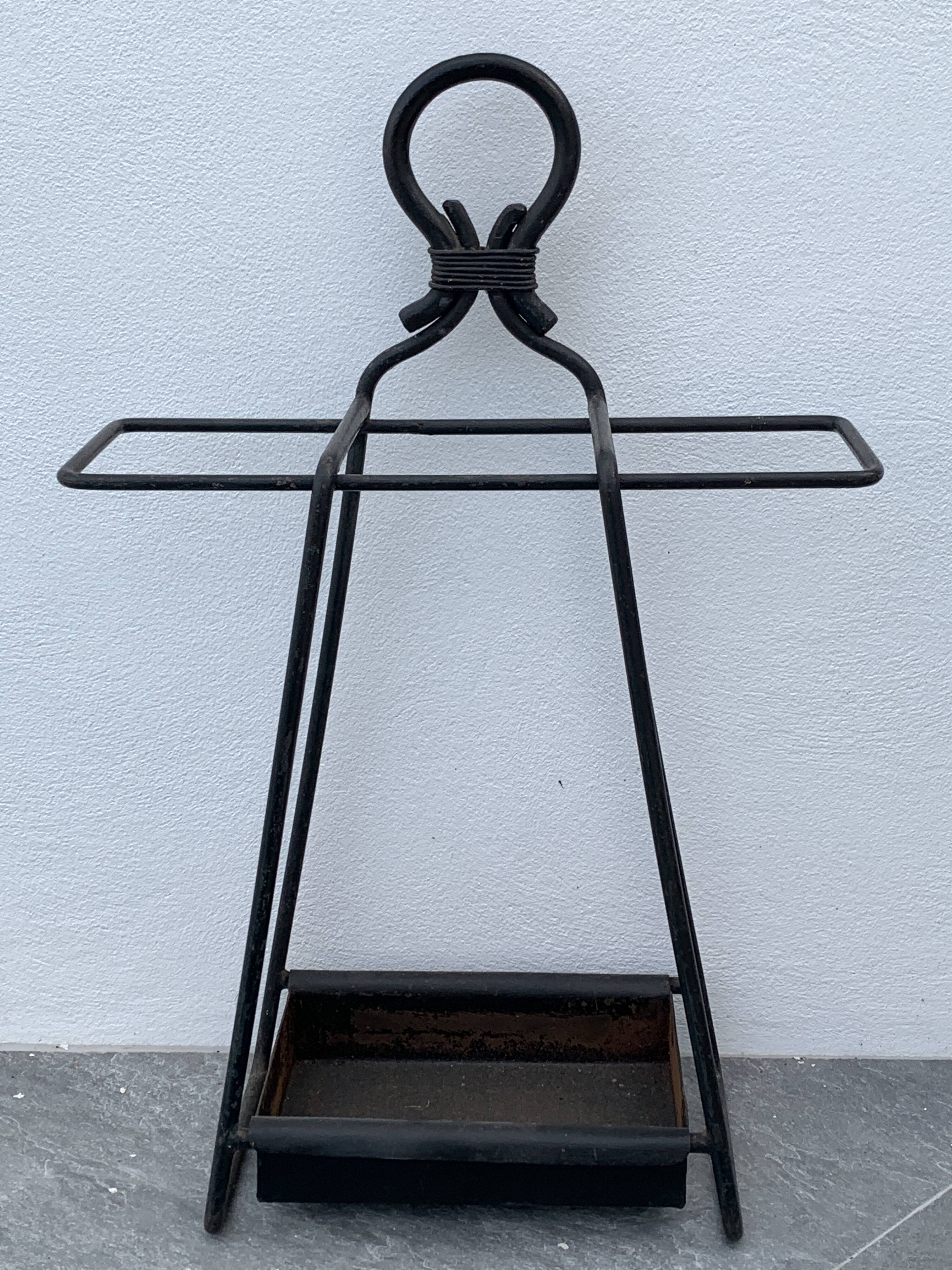 French black wrought iron fireplace set, 1960