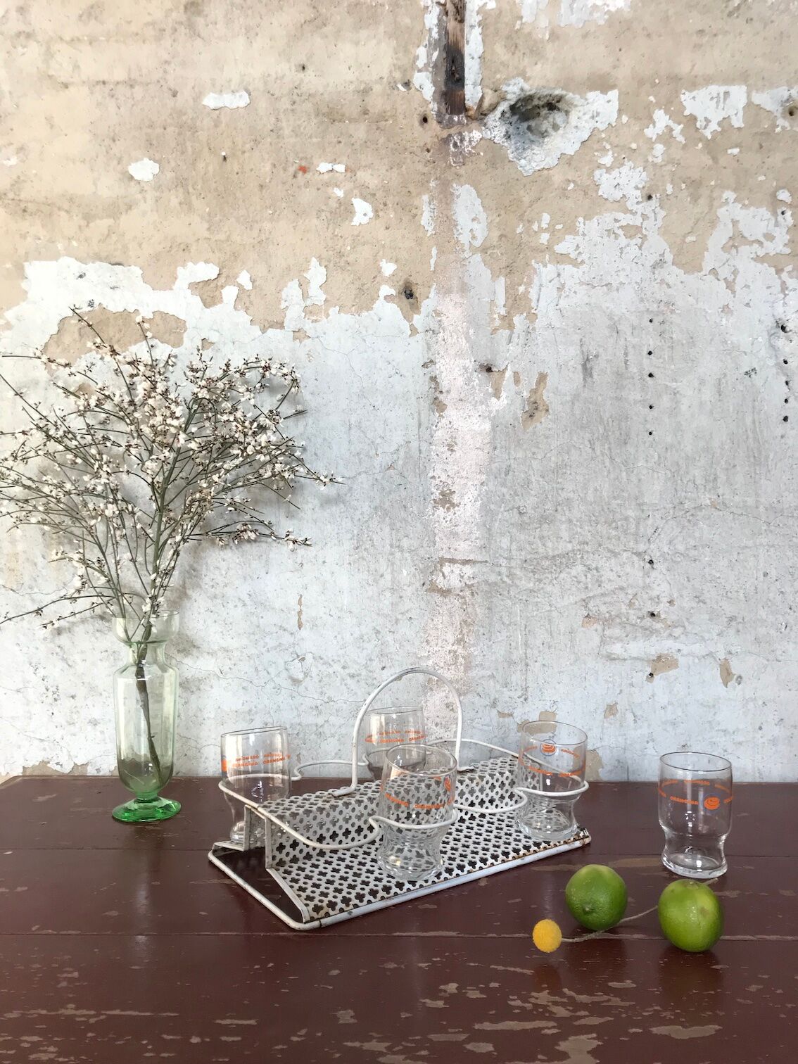 Perforated metal glass basket