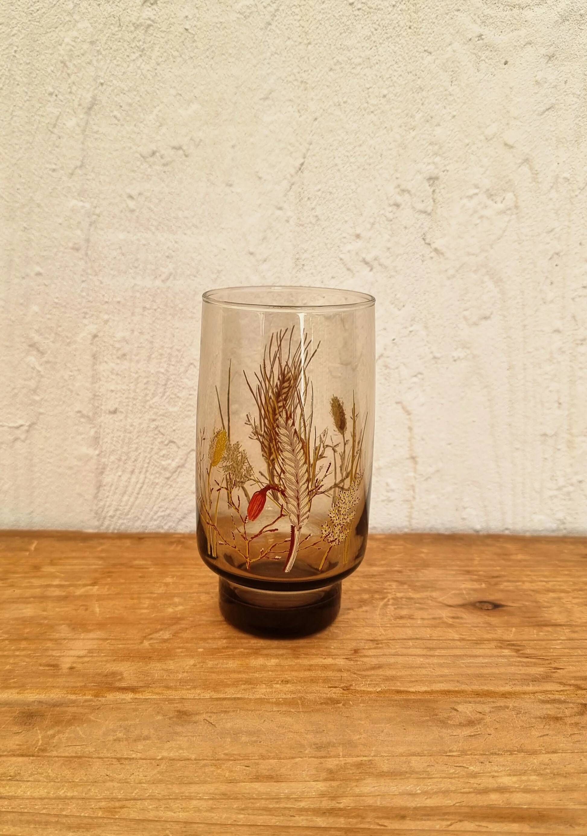 Vintage orangeade service J.G. Durand Tivoli in smoked glass, 7 pieces.