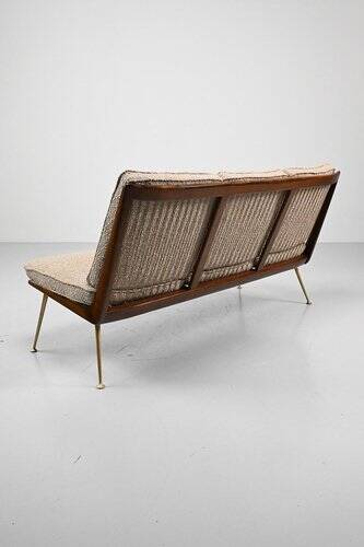 Three-Seater Sofa and Lounge Chair with Hocker by Hans Mitzlaff, Set of 3