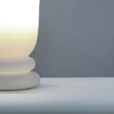 Vintage, Lampe de table Uplighter, Verre Opaline Blanc, Style Art Déco