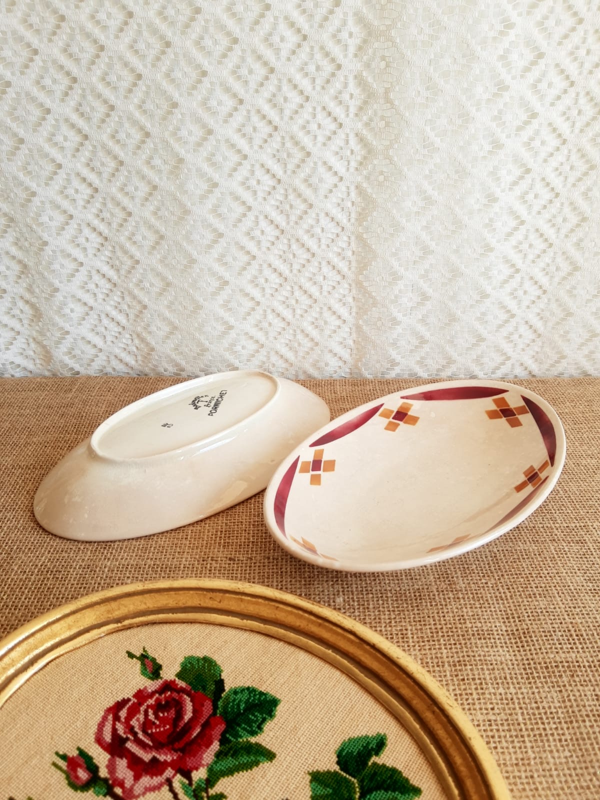Set of 2 vintage Badonviller France Pornichet dishes