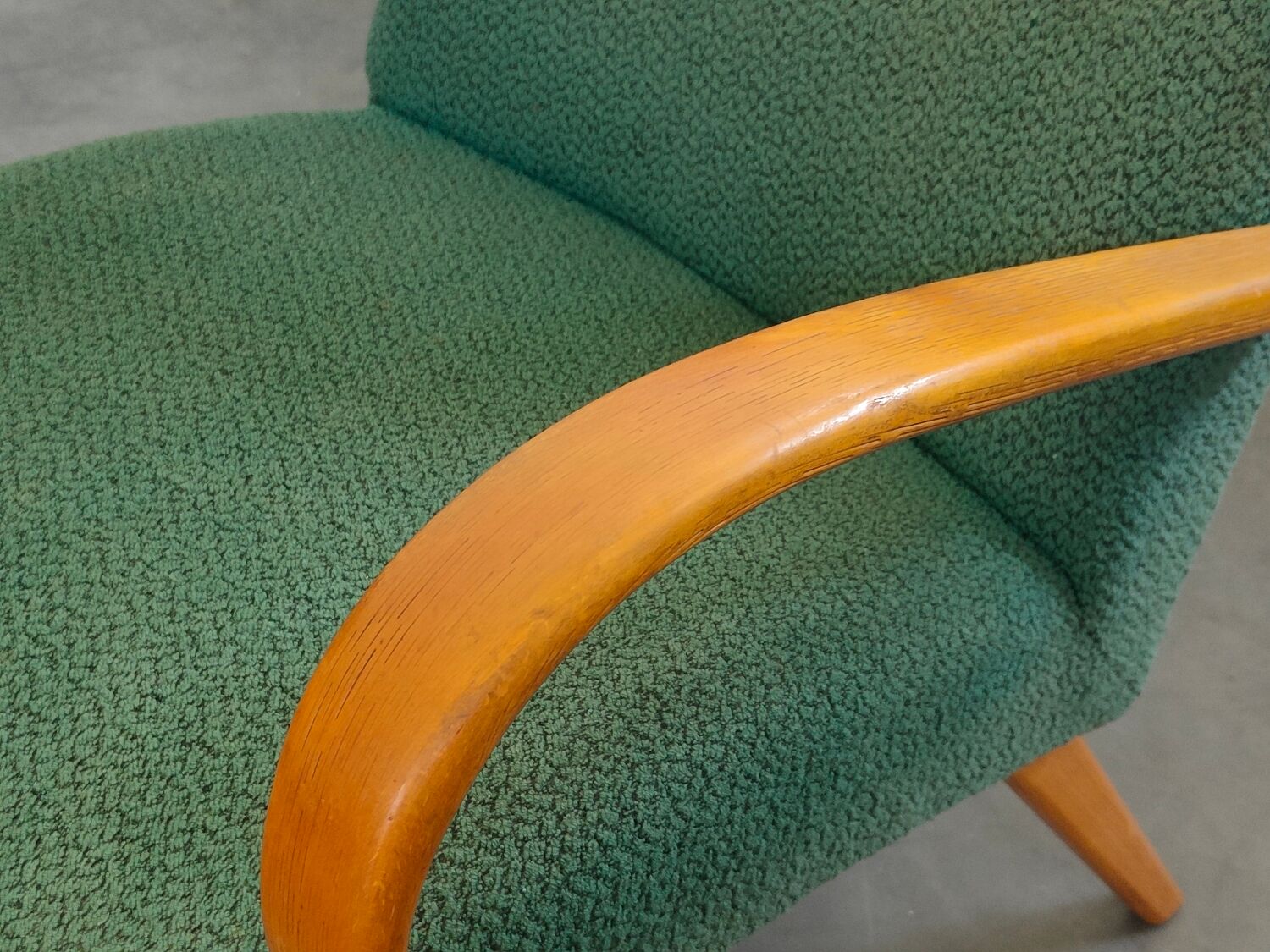 Pair of green armchairs by Jaroslav Smidek for TON