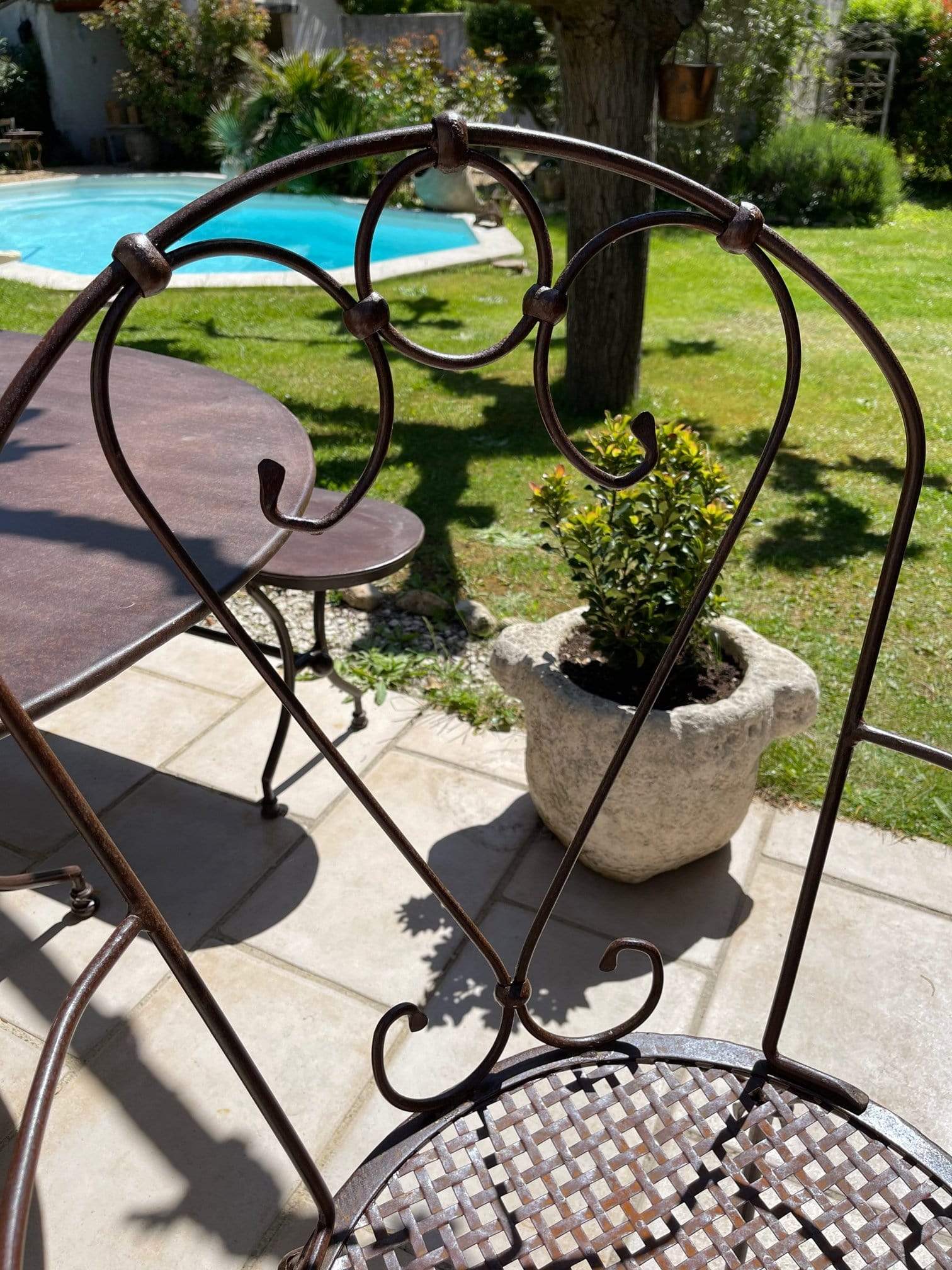 Handcrafted wrought iron garden chair