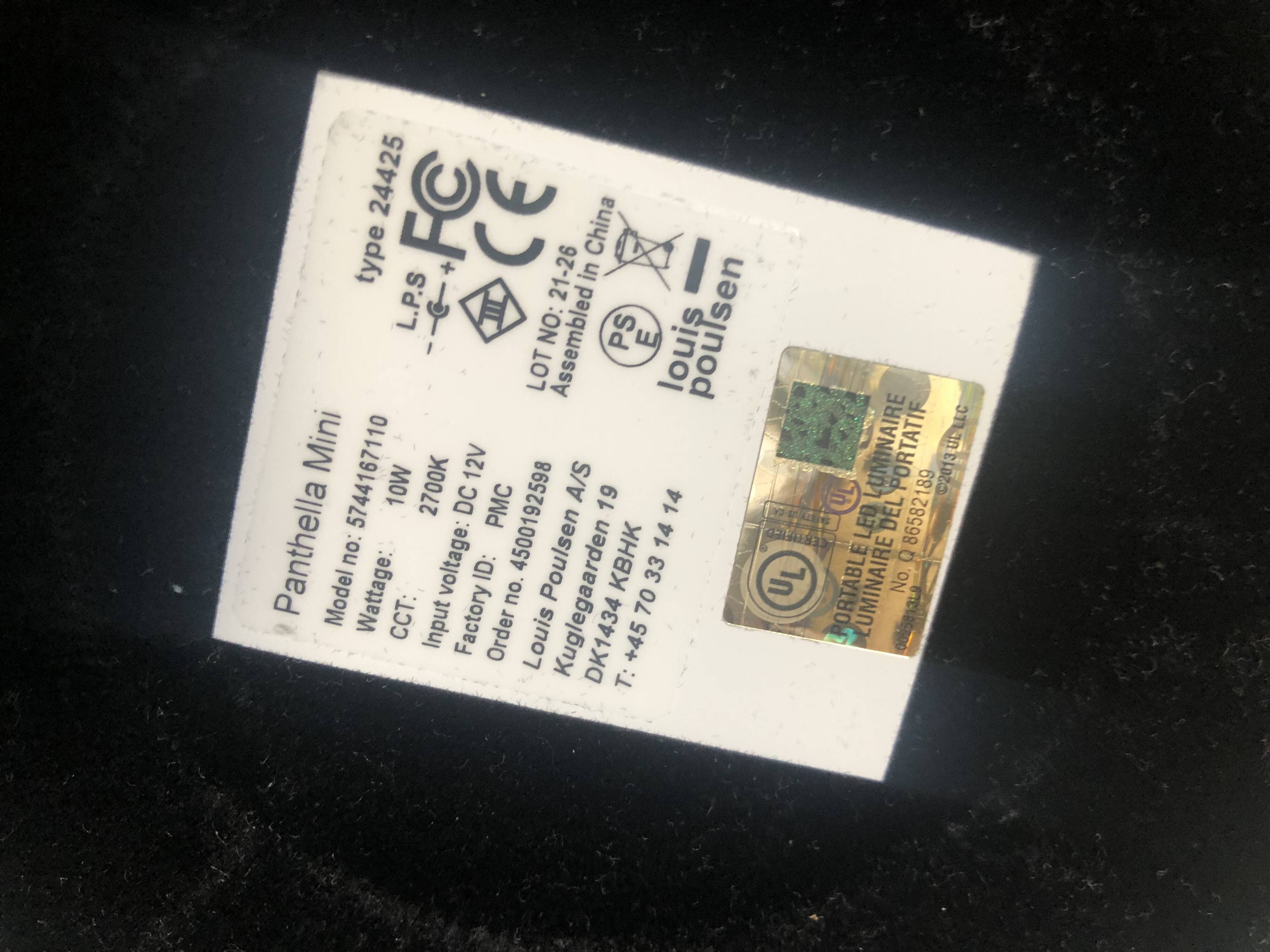 Louis Poulsen table lamp, MINI by Verner Panton