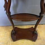 Mahogany bedside table with swan neck.
