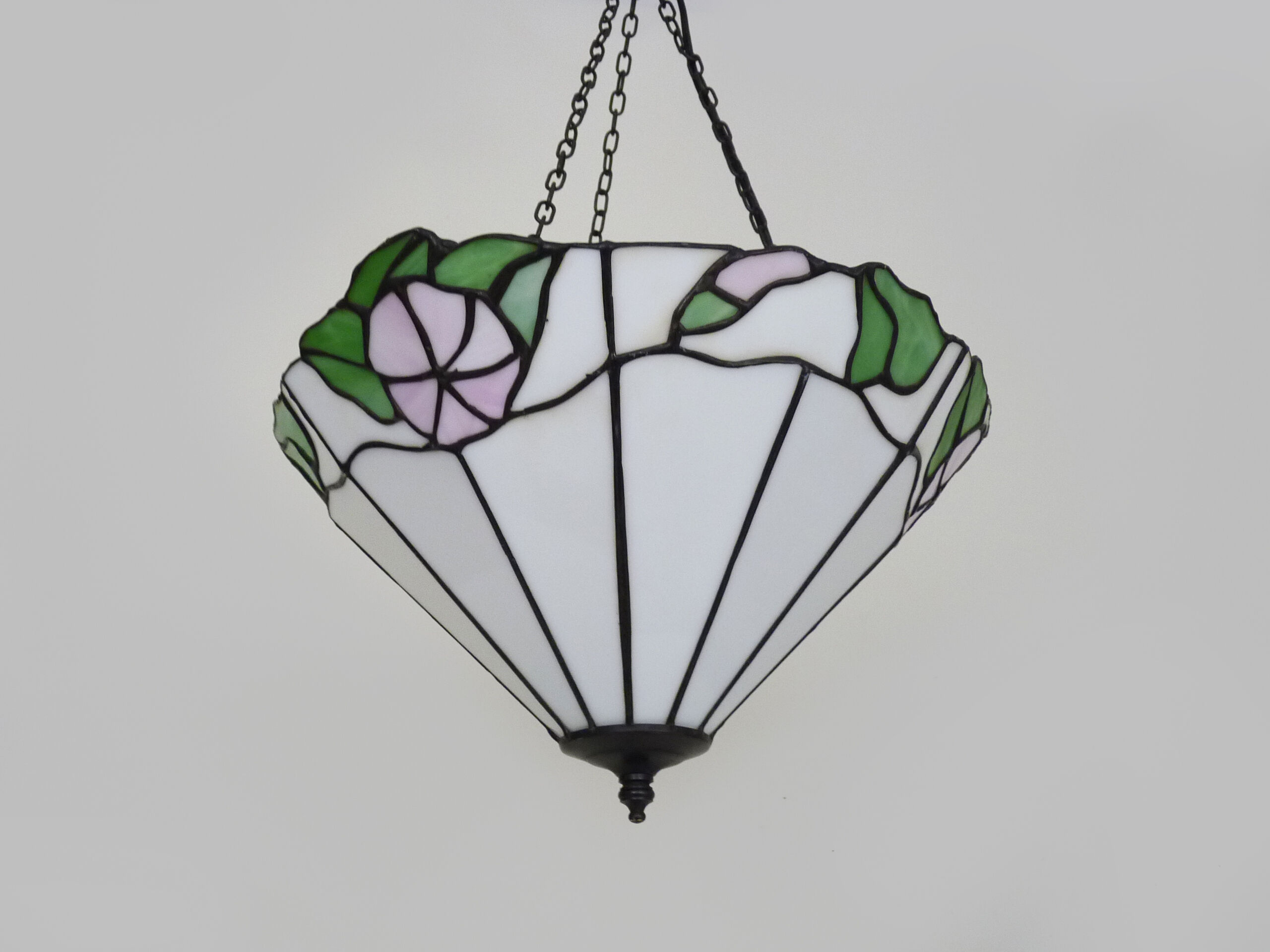 Tiffany washbasin pendant in glass paste with floral decoration