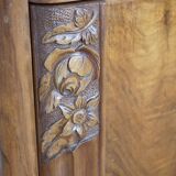 Art deco bedside table in solid wood and marble