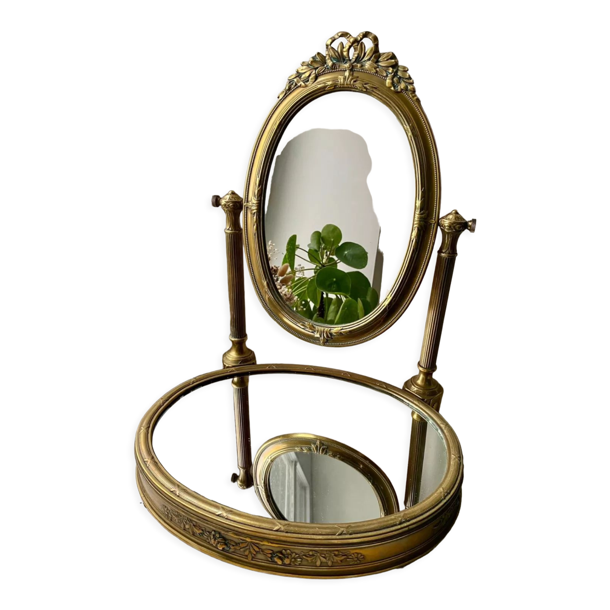 Brass psyche mirror 35x46cm