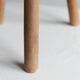 Danish mid-century tripod stool in beech, reupholstered in lambswool, 1960s.