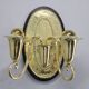 Art Nouveau brass wall sconces Hoffmann style, 1920s