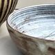 Abstract ceramic glazed pocket bowl, Cecile Dein 1970