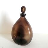 Amber glass liquor decanter 1970