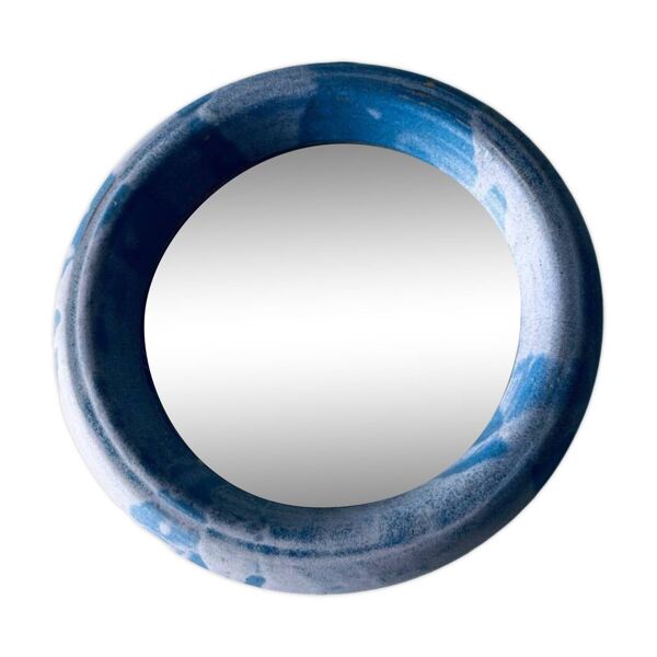 Miroir mural rond en céramique