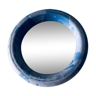 Miroir mural rond en céramique