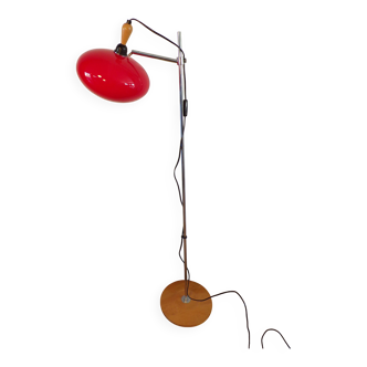 Vintage red globe floor lamp
