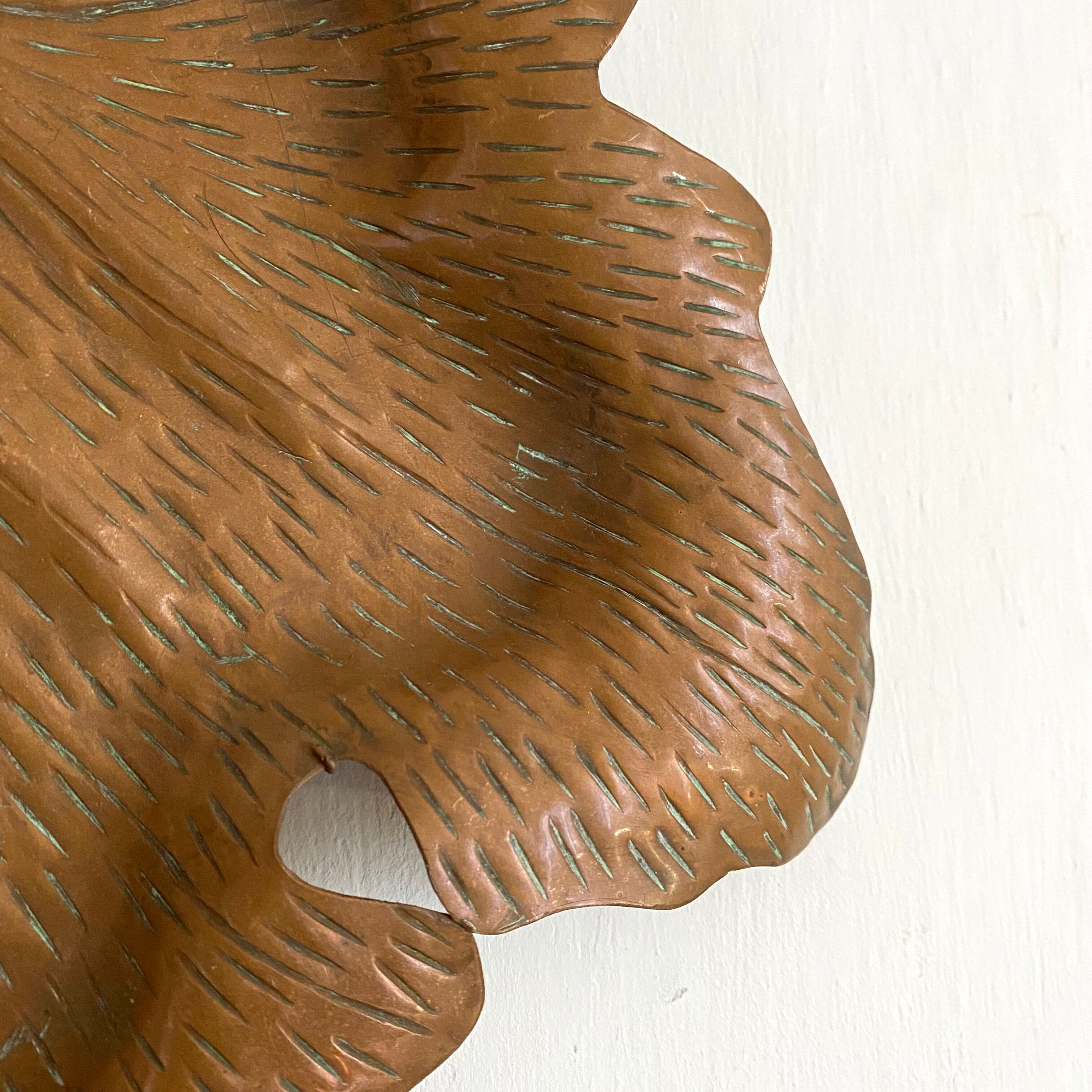 Decorative copper leaf plate