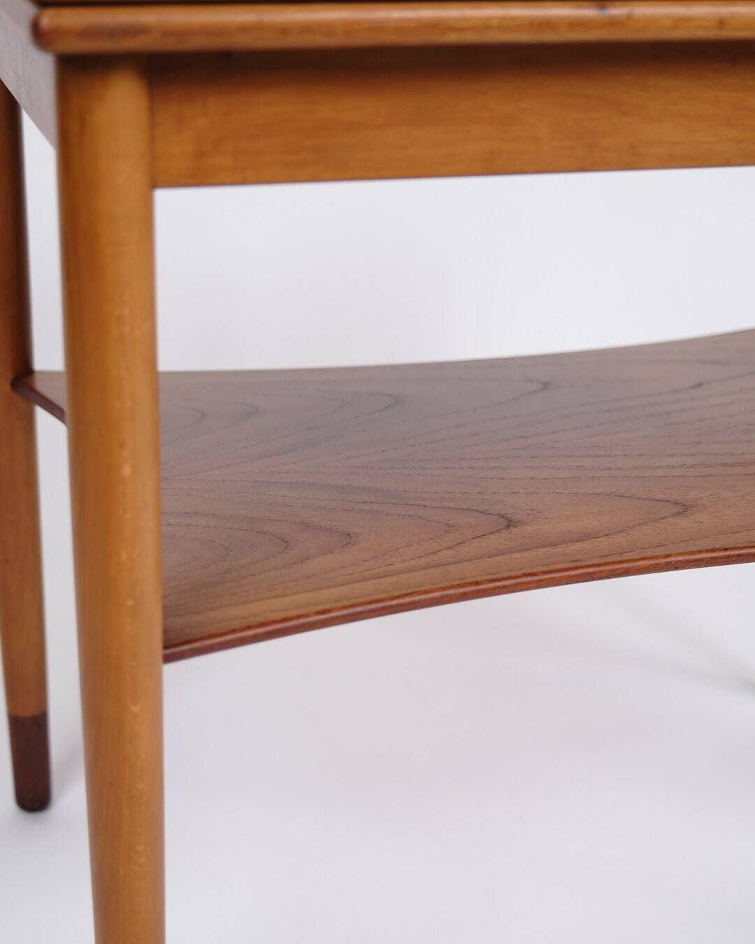 Folding table - Teak & Beech - Brass fittings - Børge Mogensen - Søborg Furniture Factory - 1950s