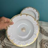 4 deep plates from Limoges with the PJC gold monogram.