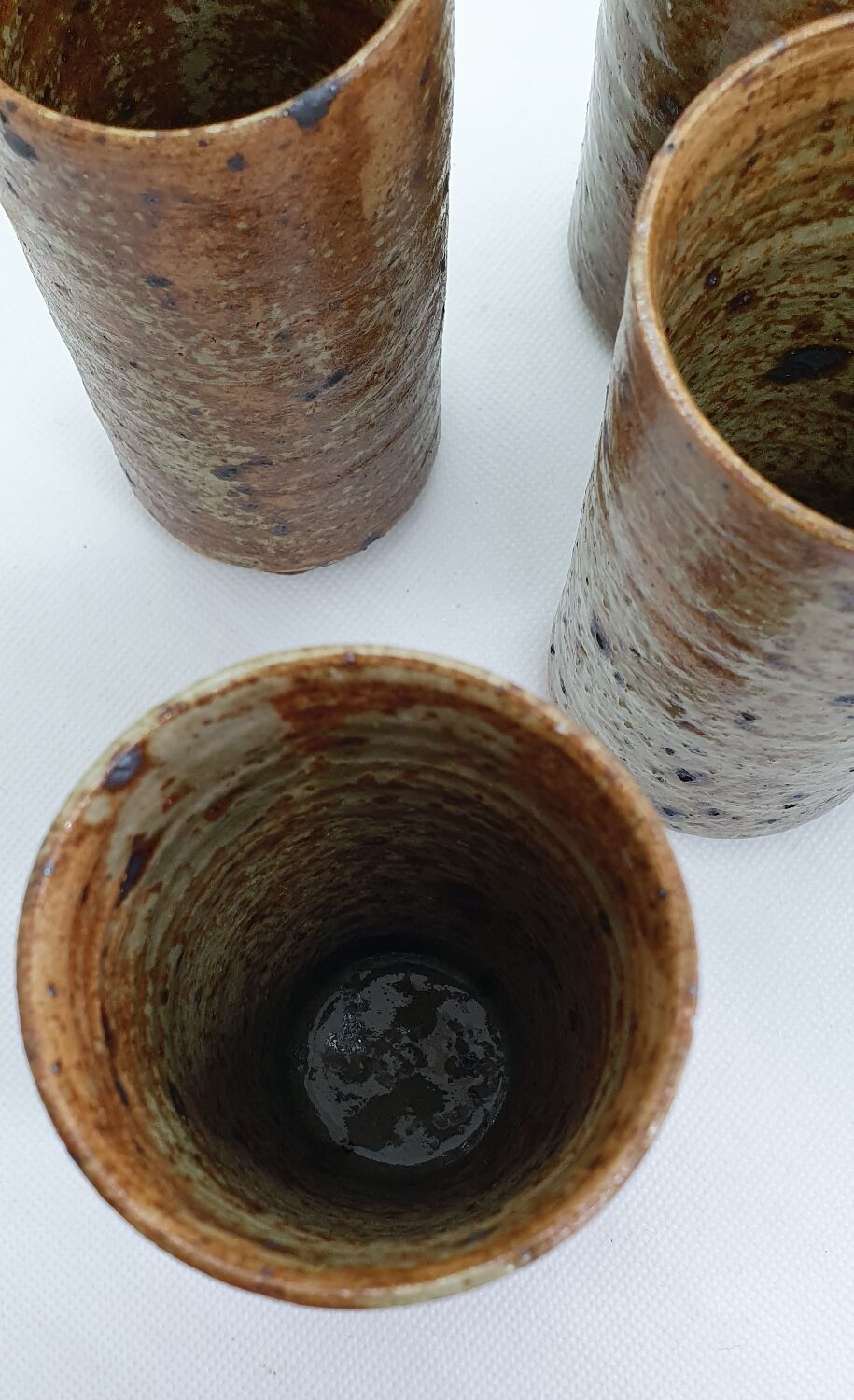6 verres haut en grès pyrité