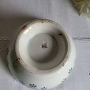 Old Bowl in Earthenware with Flower Decoration Marked underneath M