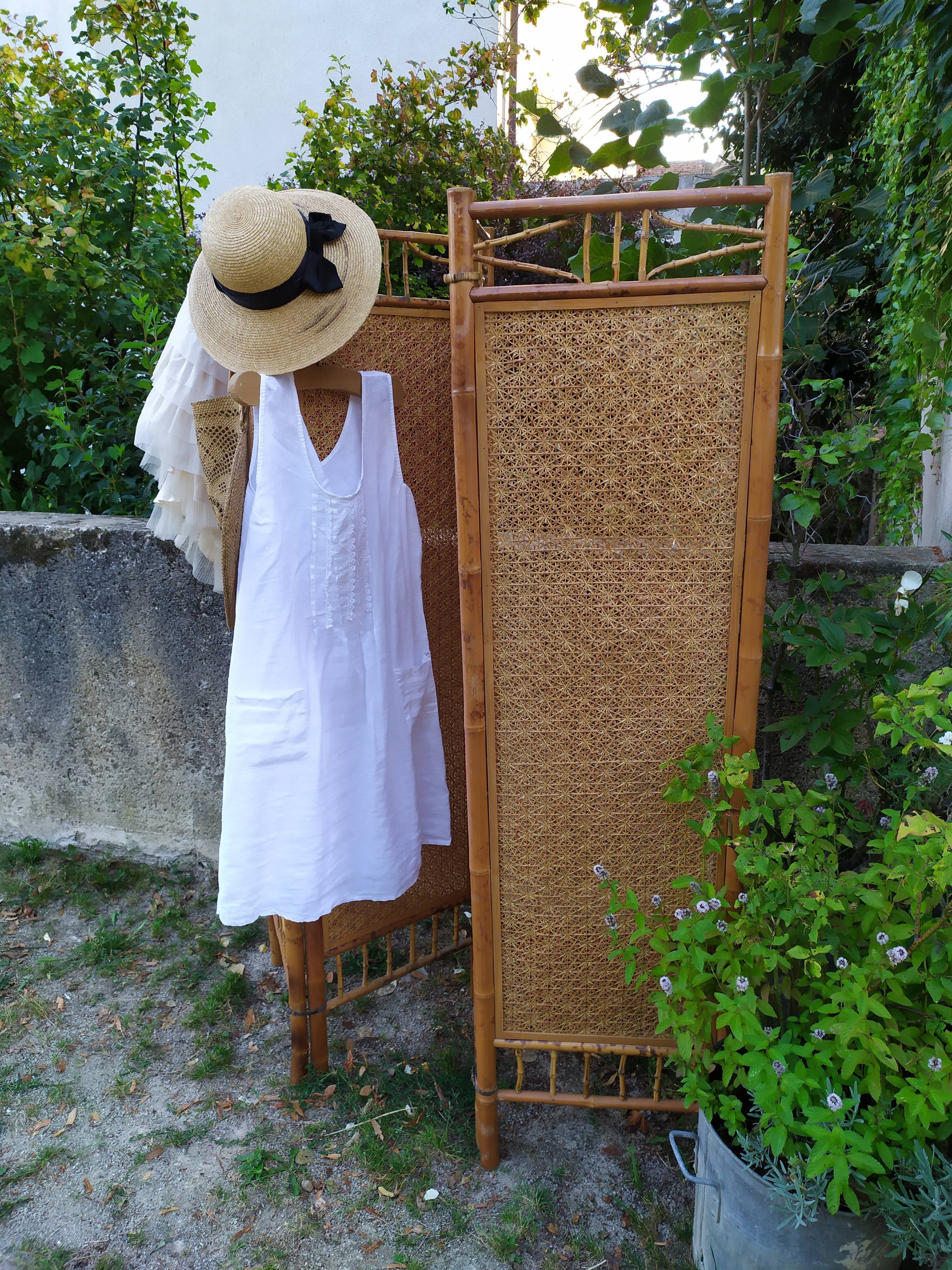 Bamboo screen and rattan 70s