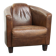 Fauteuil design aviateur en cuir de vache couleur cognac robuste